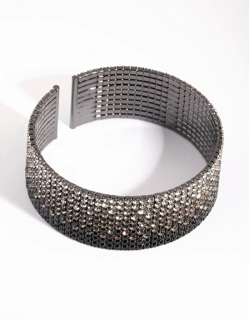 Gunmetal Ombre Diamante Cuff Bracelet