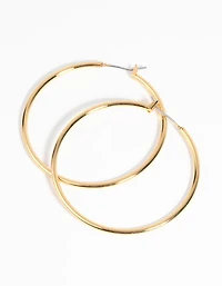 Gold Plated Large Hoop Earrings