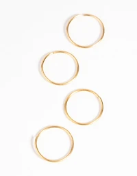 Gold-Plated Surgical Steel Nose Ring 4-Pack