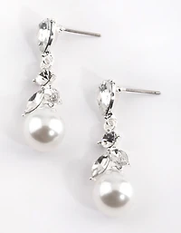 Silver Pearl Drop Earrings