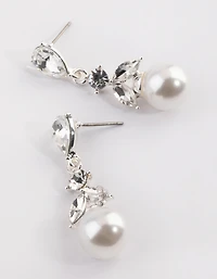 Silver Pearl Drop Earrings