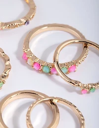 Gold Stone Ring 6-Pack