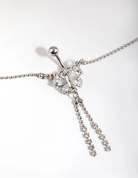 Surgical Steel Butterfly Diamante Belly Bar