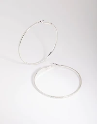 Silver Glitter Hoop Earrings