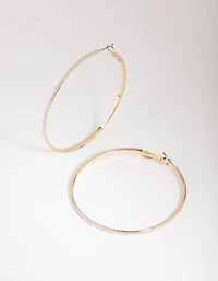 Gold Glitter Hoop Earrings