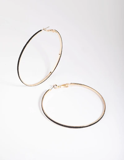 Gold Glitter Hoop Earrings