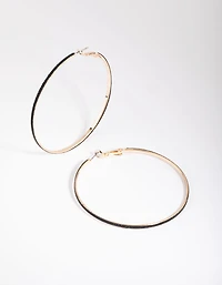 Gold Glitter Hoop Earrings