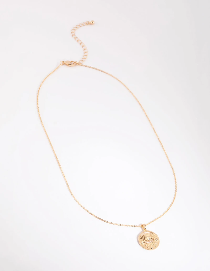 Gold Celestial Pendant Necklace
