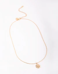 Gold Sun Pendant Necklace