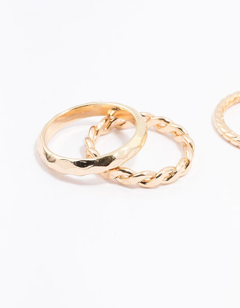 Gold Croissant Ring 5-Pack