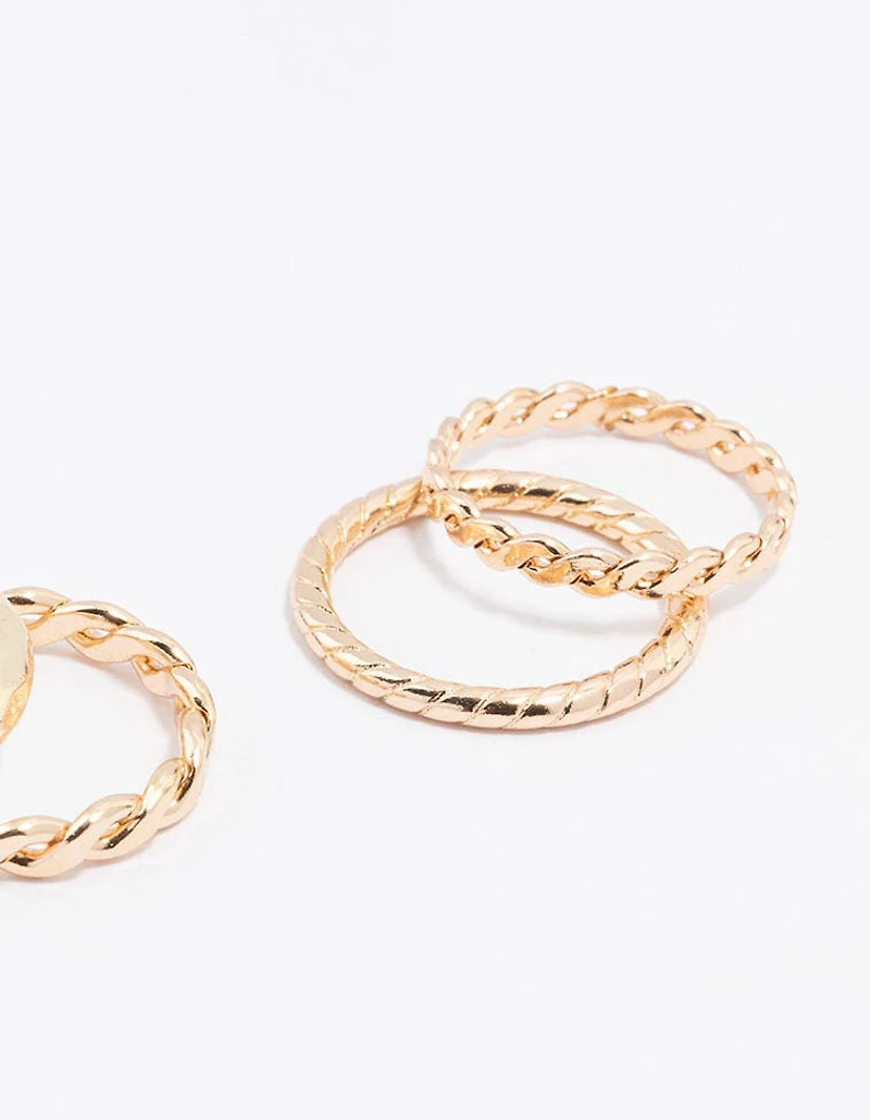 Gold Croissant Ring 5-Pack