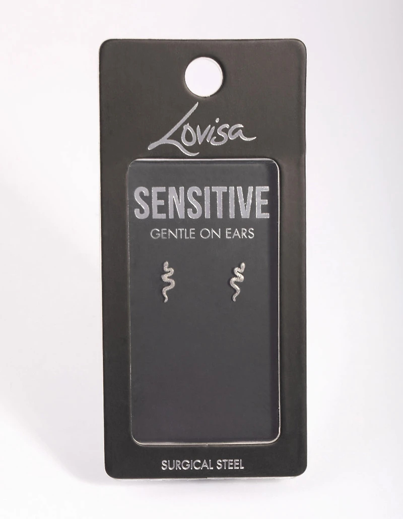 Surgical Steel Snake Stud Earrings