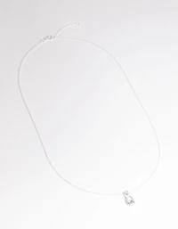 Sterling Silver Diamante Pendant Necklace