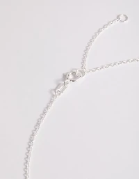 Sterling Silver Diamante Pendant Necklace