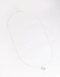Sterling Silver Cubic Zirconia Heart Necklace