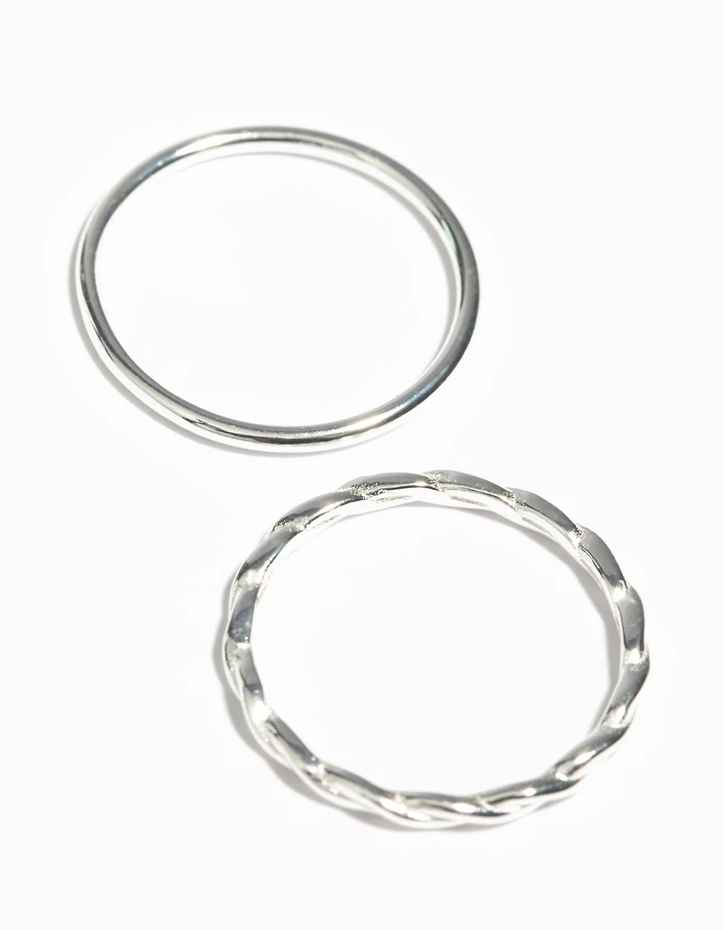 Sterling Silver Twist Ring Set