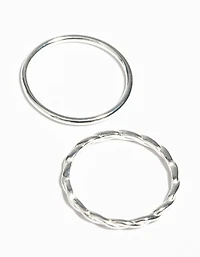 Sterling Silver Twist Ring Set
