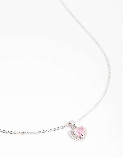 Collier cœur en diamant en argent