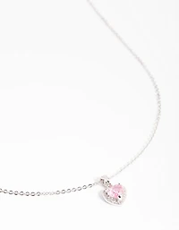 Silver Diamante Heart Necklace