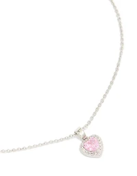 Silver Diamante Heart Necklace