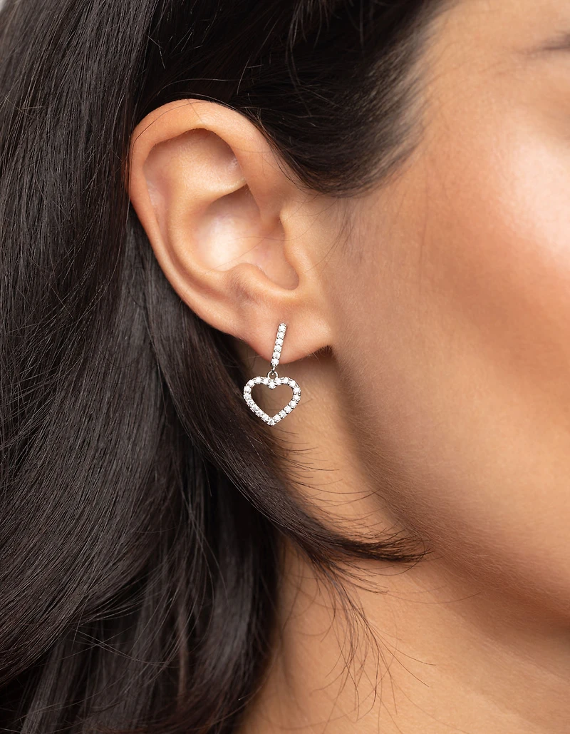 Silver Diamante Heart Necklace