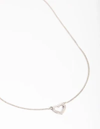 Collier cœur en zircone cubique en argent