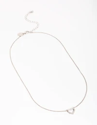 Silver Cubic Zirconia Heart Necklace
