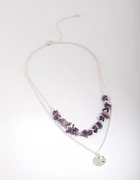 Amethyst Chip Layered Necklace