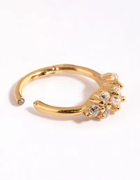 Gold Plated Surgical Steel Cubic Zirconia Clicker
