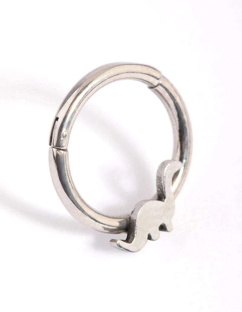 Surgical Steel Dinosaur Clicker Ring