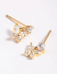 Gold Plated Surgical Steel Butterfly Stud Earrings