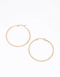 Gold Plated Surgical Steel Thin Hoop Earrings