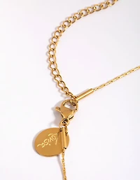 Waterproof Gold Plated Stainless Steel Diamante Necklace