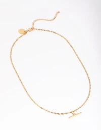 Waterproof Gold Plated Stainless Steel Fob Necklace