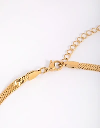 Waterproof Gold Plated Stainless Steel Herringbone Necklace