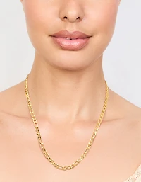 Waterproof Gold Plated Stainless Steel Figaro Necklace