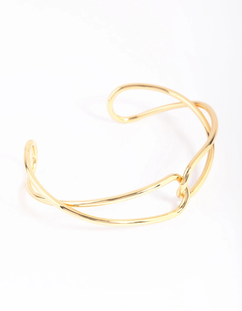 Gold Plated Knot Cuff Bracelet