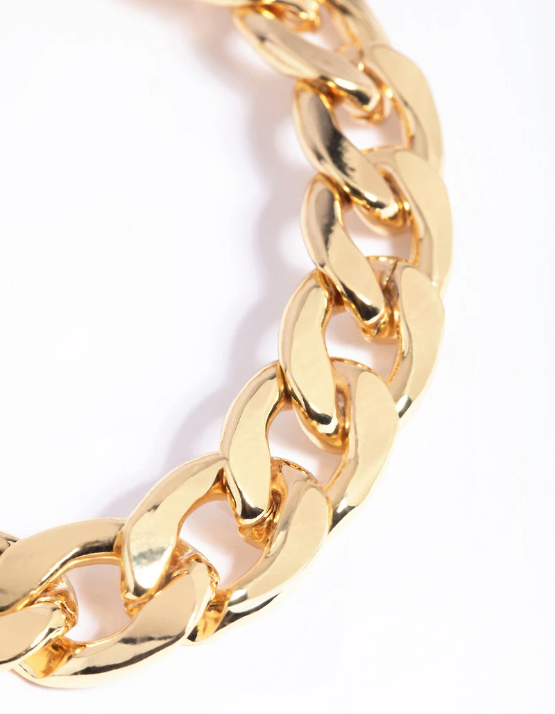 Gold Plated Curb Chain Bracelet