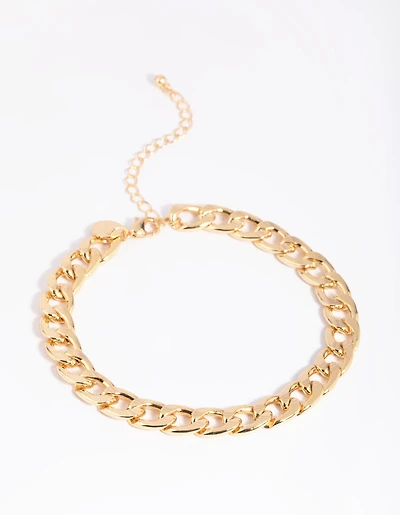 Gold Plated Curb Chain Anklet