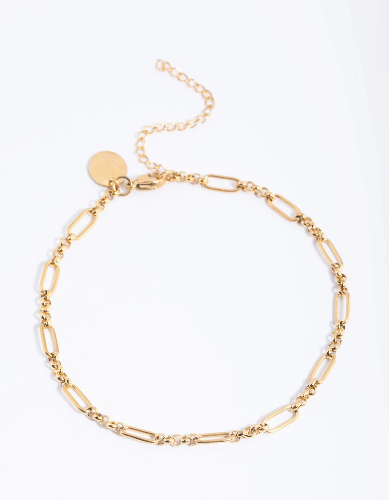 Gold Plated Surgical Steel Oval Link Anklet