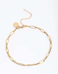Gold Plated Surgical Steel Oval Link Anklet