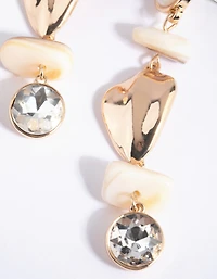 Mixed Pearl Bead & Diamante Drop Earrings