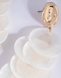 White Genuine Shell  Cascading Drop Earrings