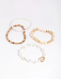 Pearl Stretch Bracelet 4-Pack