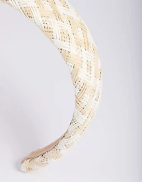 Two Tone Straw Padded Alice Band