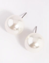 Silver Pearly Stud Earrings