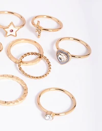 Gold Rainbow Star Ring Pack