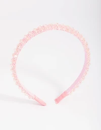 Kids Pink Facet Bead Headband
