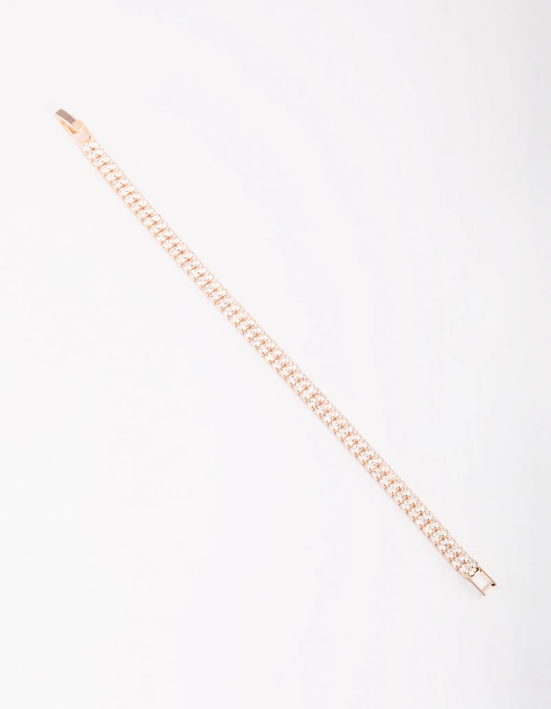 Rose Gold Cubic Zirconia Tennis Bracelet