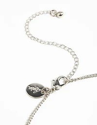 Silver Cubic Zirconia Droplet Necklace